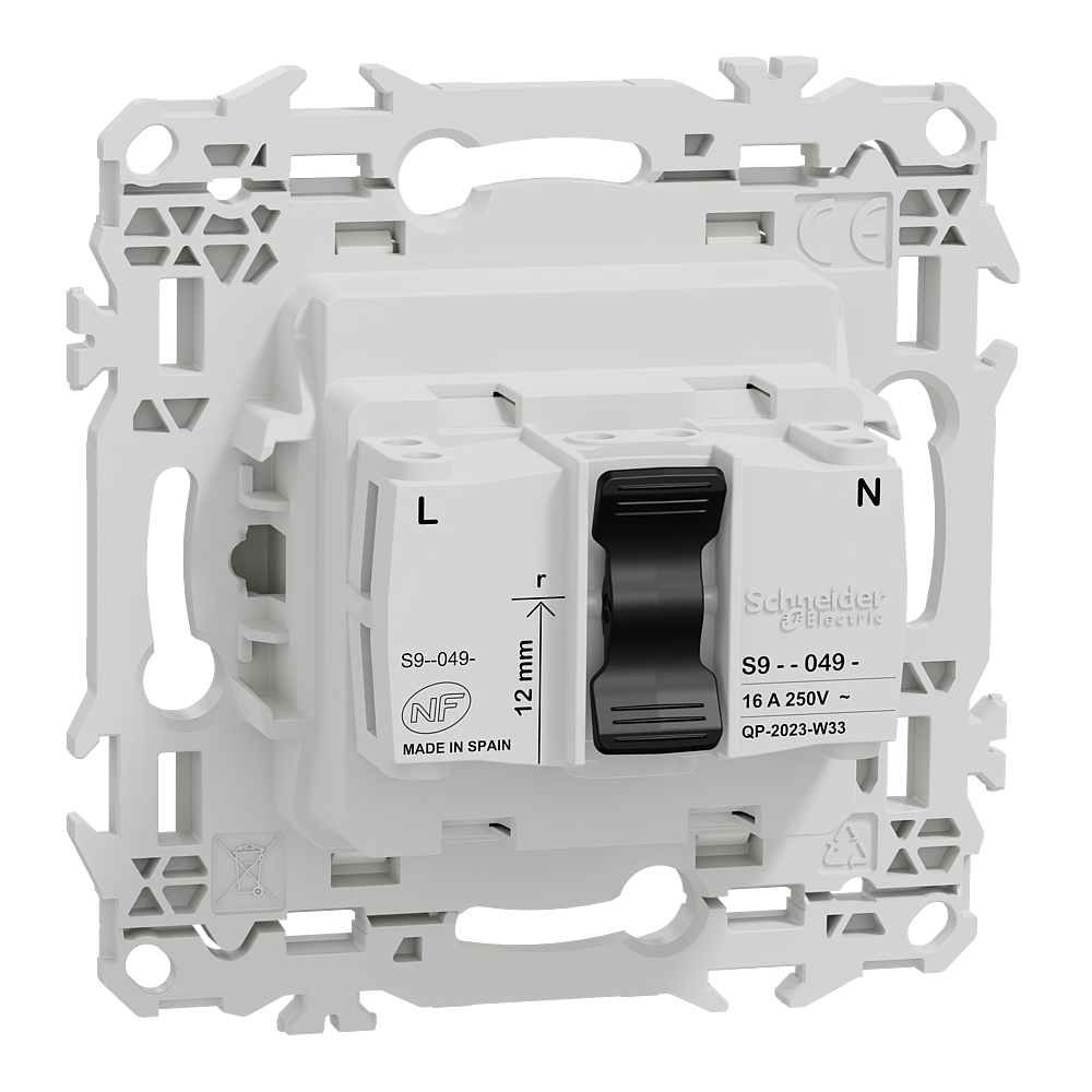 Odace prise 2P+T rénovation blanc